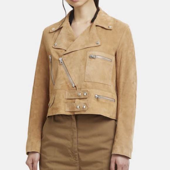 Acne Studios Suede Biker Motorcycle Jacket Camel - Picture 3 of 7